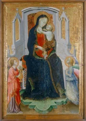 Madonna and Child enthroned with two angels